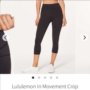 Lululemon In movement crop-size 8